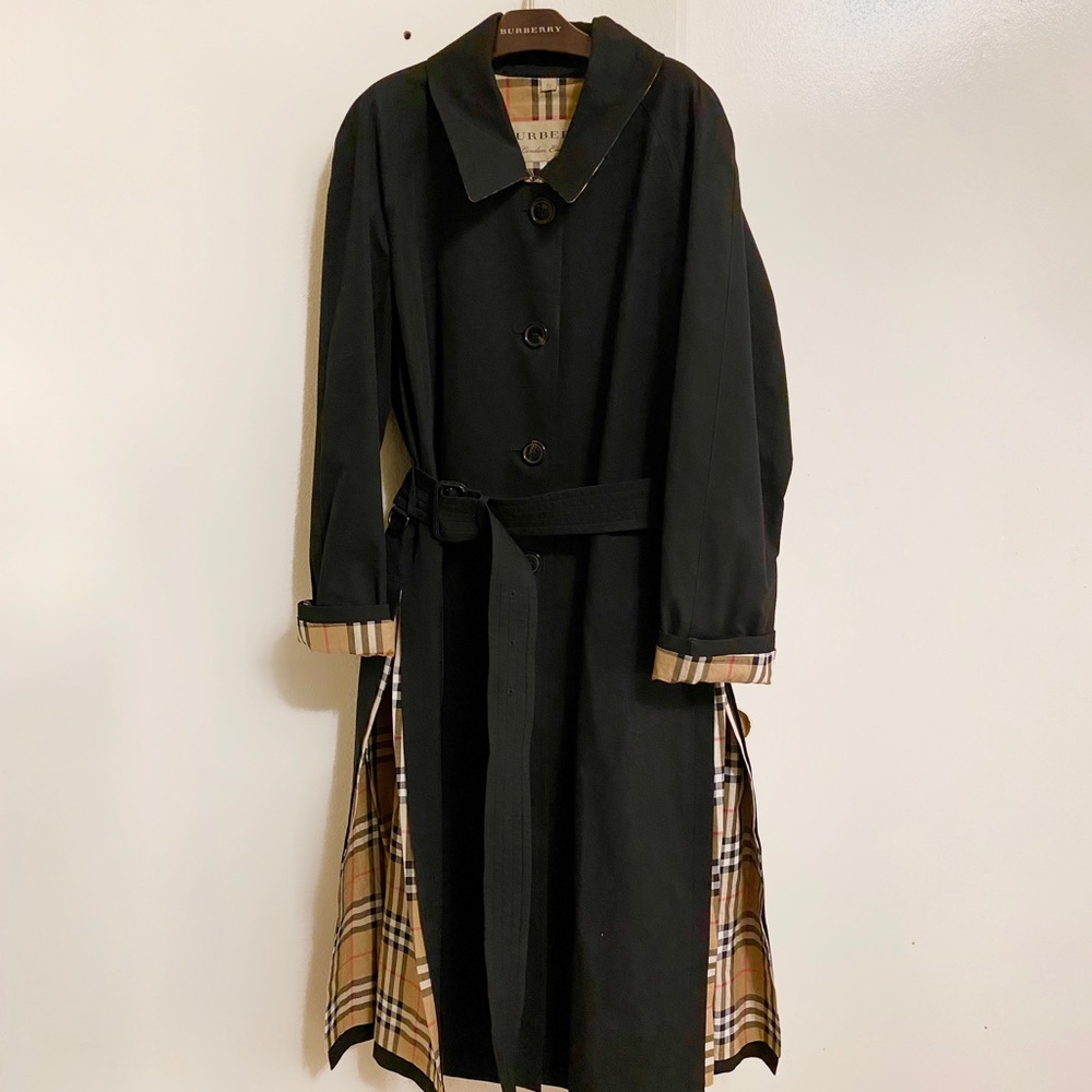 NEW Burberry Side-slit Garbadine Black Trench Coat